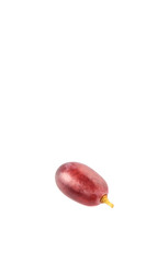 Red grapes over white background