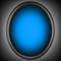 Blue hole in the shape of an oval on the space grey background.