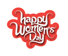 Happy Women's Day Text Design Element.