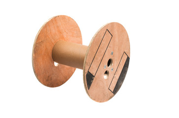 wooden reel of wire