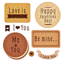 Set of Valentine's day label