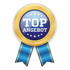 Blauer Top Angebot Siegel Mit Gold Rand