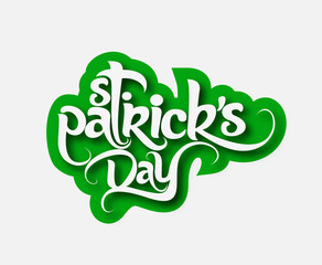 Patrick's day text made of handwriting vector design element.