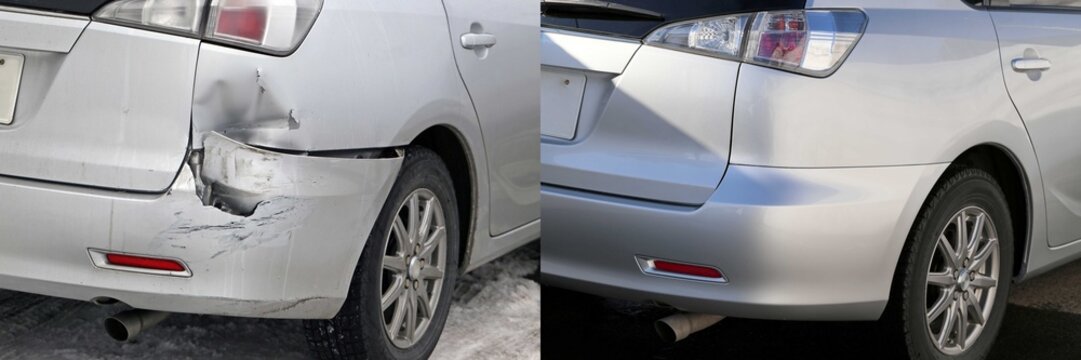 Fototapeta 自動車の修理の前と後