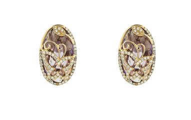 Earrings isolated on a white background