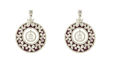 Earrings isolated on a white background