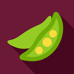 Pea flat icon with long shadow