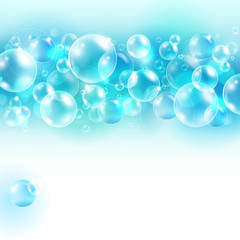 Vector - on an abstract turquoise background with bubbles of air