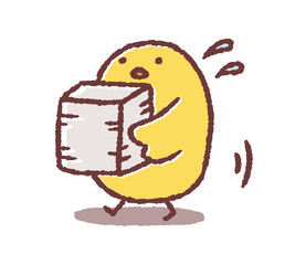 書類を運ぶヒヨコ © TAMAGO POTATO