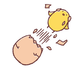 飛び出すヒヨコ © TAMAGO POTATO