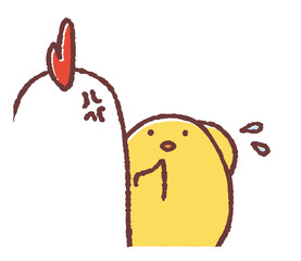 怒られるヒヨコ
