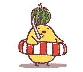 海水浴ヒヨコ © TAMAGO POTATO