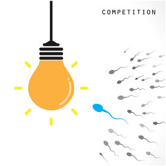 Creative light bulb Idea concept banner background. Competition
