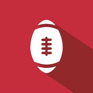 Icono bal&oacute;n rugby rojo sombra