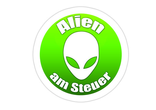 Alien am Steuer / Autoaufkleber
