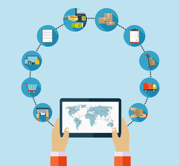 Packaging services in delivery of goods around the world. Busine