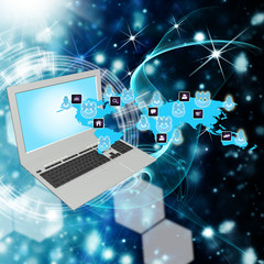 Obraz premium The technology Internet of global business