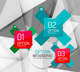 Business geometric option steps infographics