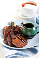Chocolate whole wheat pancakes
