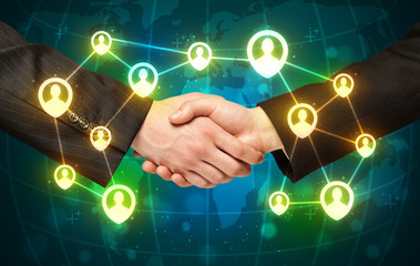 handshake, social netwok concept