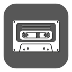 The tape icon. Cassette symbol. Flat
