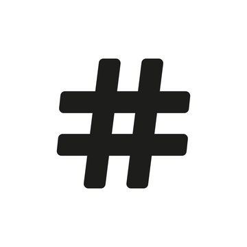 The hash icon. Hashtag symbol. Flat