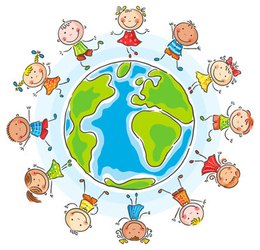 Children of different nationalities round the globe
