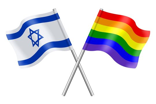 Flags: Israel and rainbow