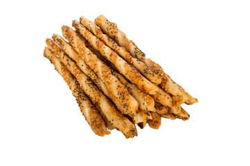 salty sticks with sesame and poppy seeds