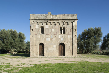 Fototapeta na wymiar Santa Maria di Sibiola church, Serdiana (Sardinia - Italy)