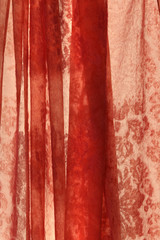 transparent red cloth