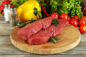 Raw beef steak