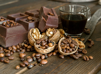 chocolate and walnuts