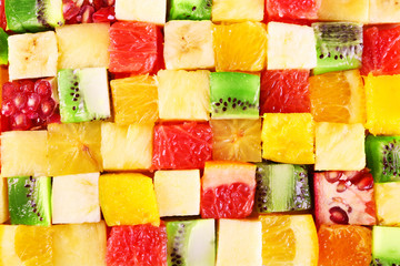 Sliced fruits background