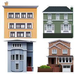 Obraz premium Four buildings