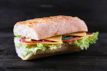Fresh and tasty sandwiches with cheese and vegetables