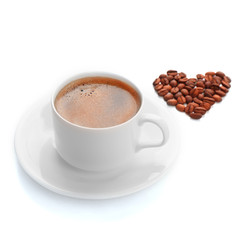Cup of coffee isolated on white