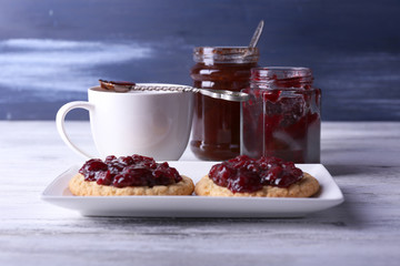 Delicious cookies with jam