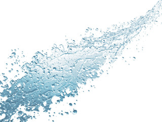 Blue Water Splash isolated on white background
