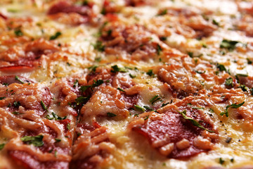 Tasty pizza close up