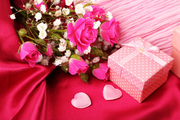 Handmade gift on Valentine Day, close-up