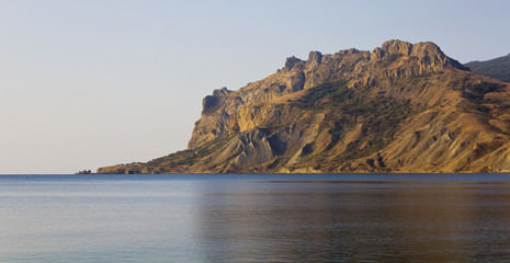 View from the sea to the mountains of Kara-Dag