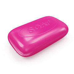 Pink Soap isolated on white background