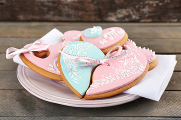 Heart shaped cookies for valentines day