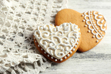 Heart shaped cookies for valentines day