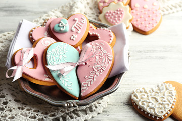Heart shaped cookies for valentines day