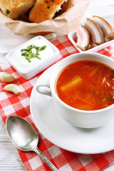 Ukrainian beetroot soup - borscht,