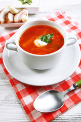 Ukrainian beetroot soup - borscht,