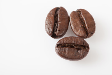 Close up of roasted coffee beans