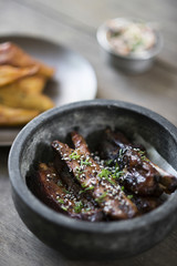 grilled marinated pork ribs with sweet sesame sauce